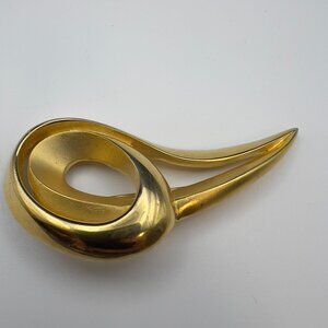 Vintage 80s MJent Gold Tone Modernist Brooch